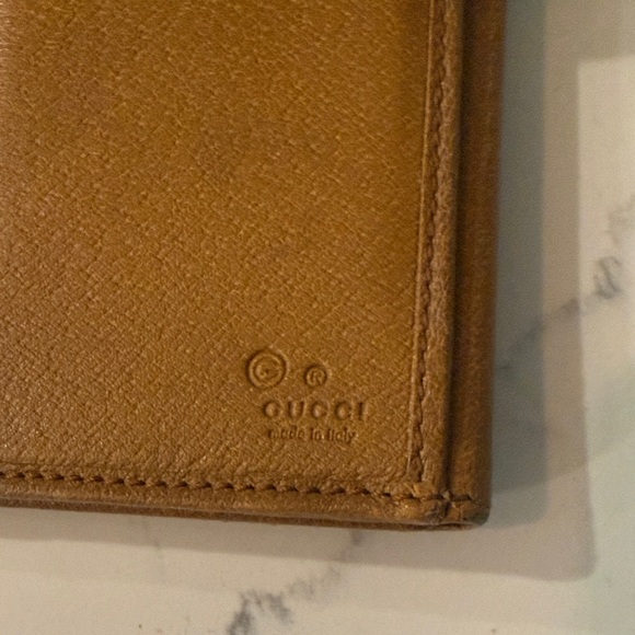 Gucci Large Leather Checkbook Wallet Camel 231835 - Picture 10 of 11